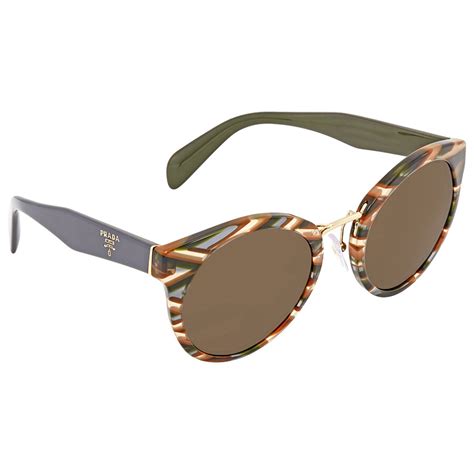 prada pr 05ts vao4j1|Prada Dark Green Round Ladies Sunglasses PR 05TS VAO4J1 53.